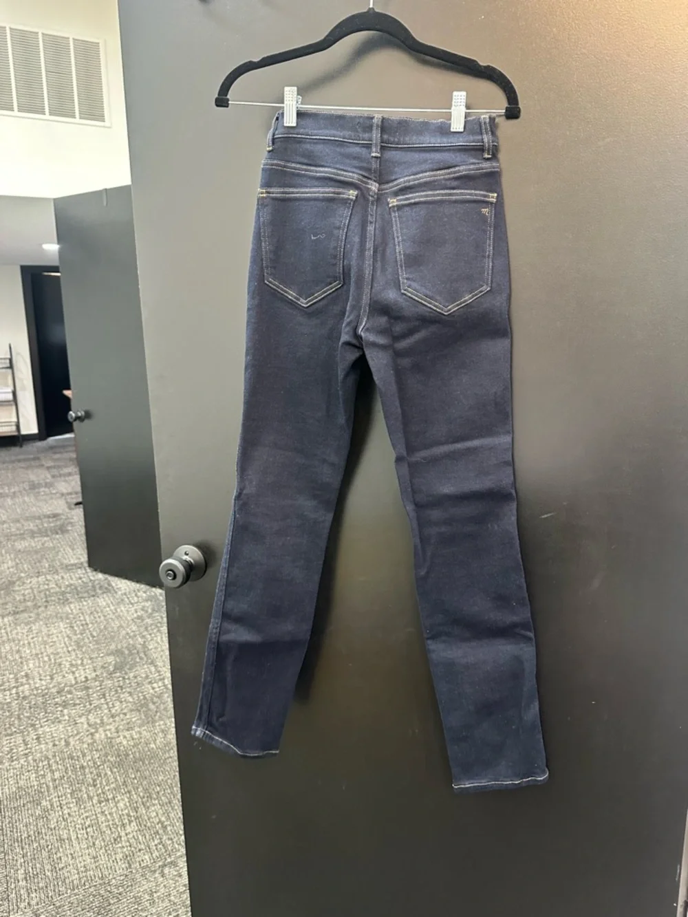 Madewell Navy Skinny Jeans with Contrast Stitching - Picture 3 of 3